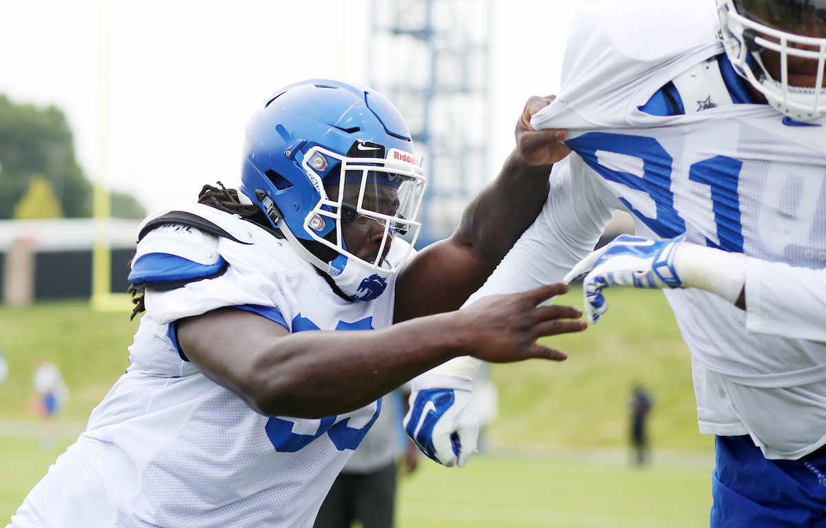 The Football Team training camp Friday, August 10,  2018. 

Photo by Britney Howard | UK Athletics