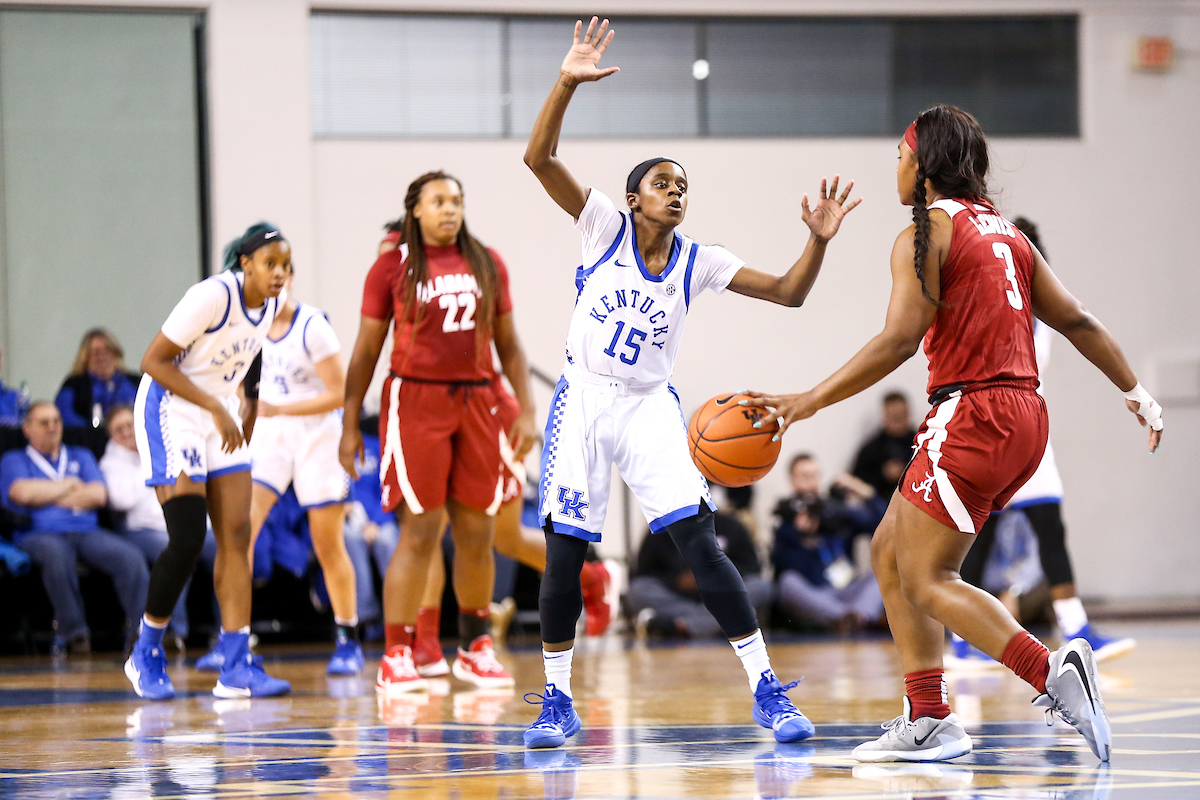 Chasity Patterson. 

Kentucky beat Alabama 66 - 62. 

Photo by Eddie Justice | UK Athletics