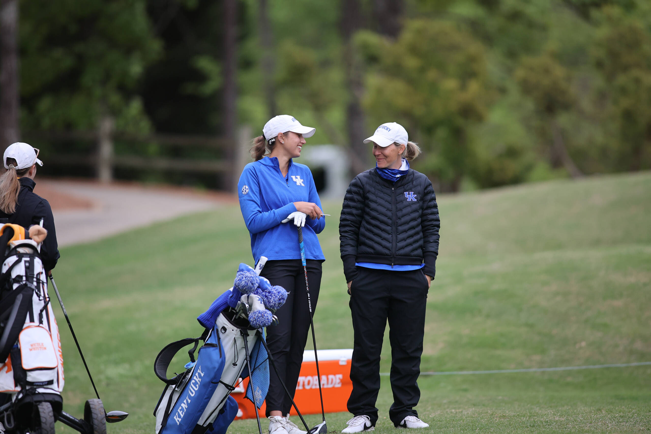 Golda Borst and Marissa Wenzler at the 2021 SEC Women's Golf Championship at Greystone Golf & Country Club in Birmingham, Alabama.

Photo by Jimmy Mitchell/SEC.