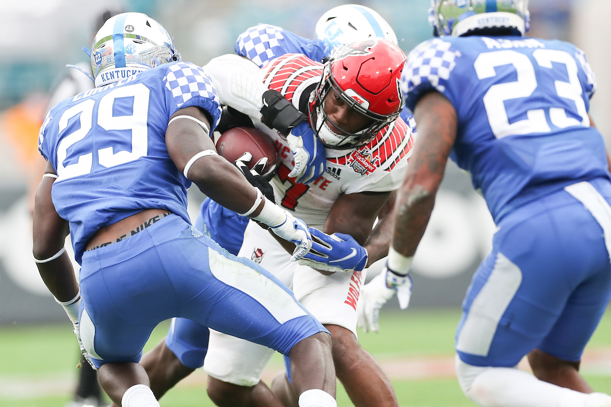 YUSUF CORKER. TYRELL AJIAN.

Kentucky beats NC State, 23-21, to win the TaxSlayer Gator Bowl.

Photo by Elliott Hess | UK Athletics