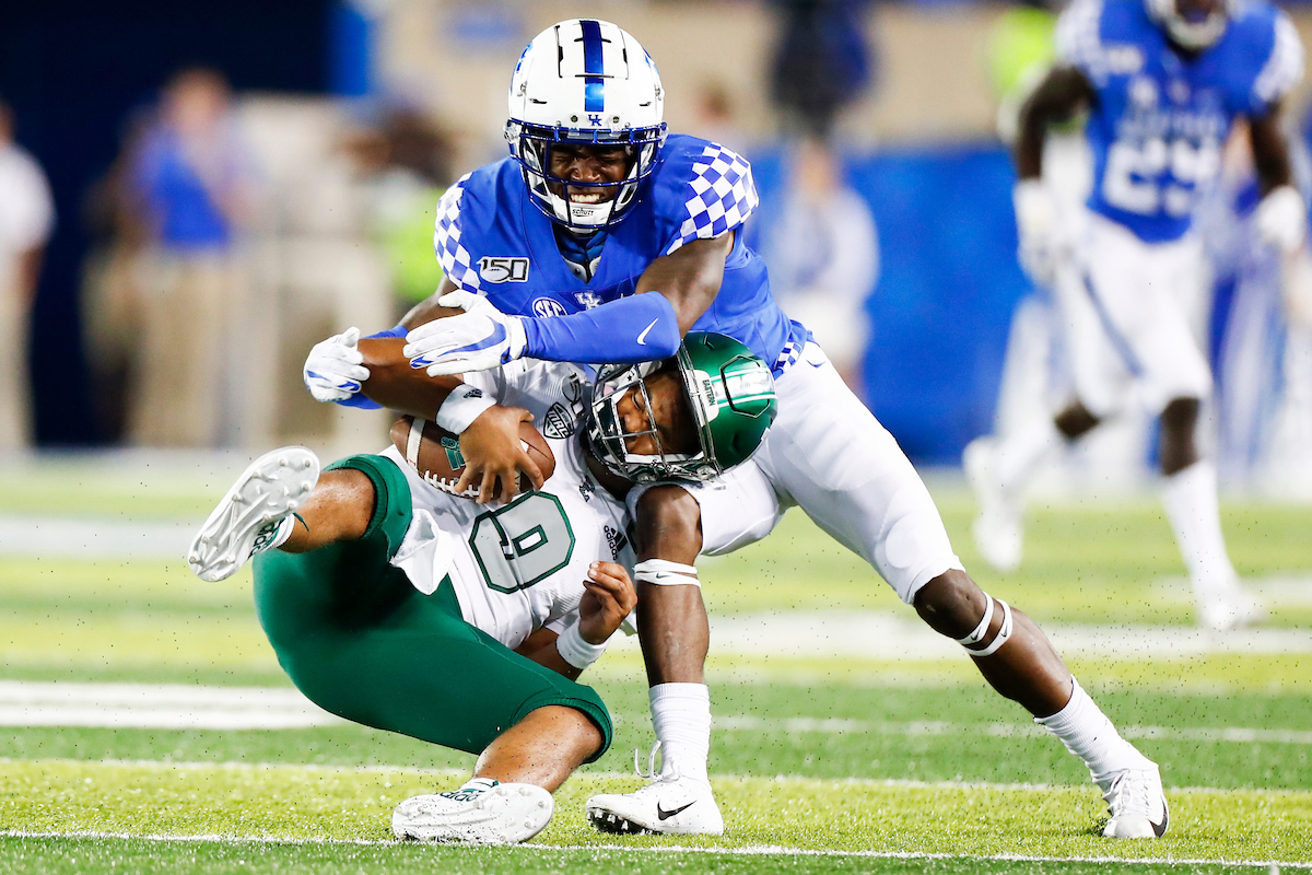 Brandin Echols.

UK beat EMU 38-17.

Photo by Chet White | UK Athletics