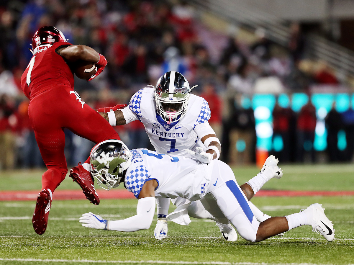 Mike Edwards 

UK football beats Louisville 56-10 at Cardinal Stadium. 

Photo by Britney Howard  | UK Athletics