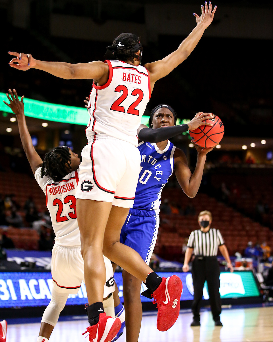 Rhyne Howard. 

Kentucky loses to Georgia 78-66 at the SEC Tournament. 

Photo by Eddie Justice | UK Athletics