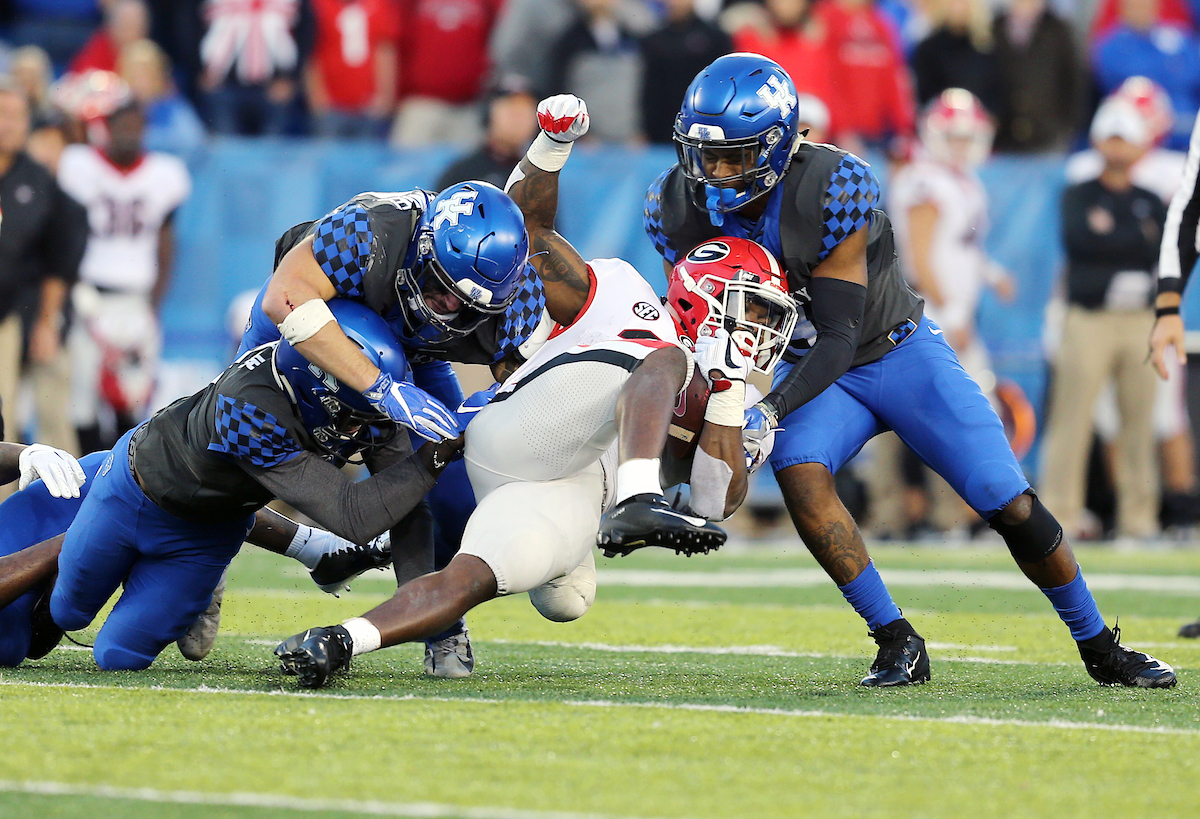 Kash Daniel, Derrick Baity

Georgia beats UK 34-17.

Photo by Britney Howard | UK Athletics