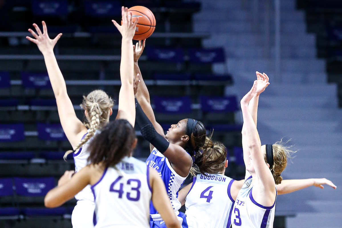 Robyn Benton.  

Kentucky beat Kansas State 60-49.

Photo by Eddie Justice | UK Athletics
