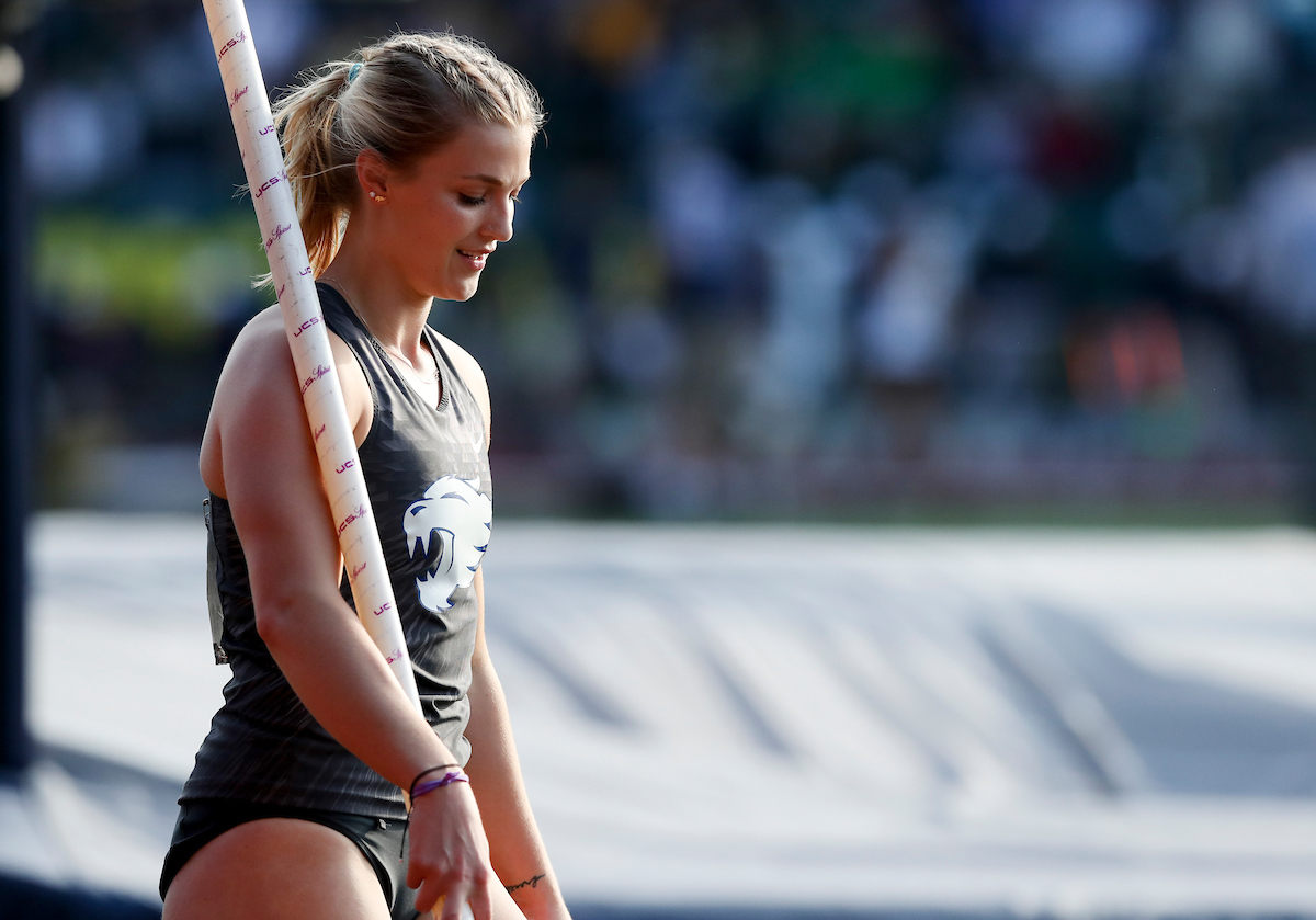 Olivia Gruver.

Day two of the NCAA Track and Field Outdoor National Championships. Eugene, Oregon. Thursday, June 7, 2018.

Photo by Elliott Hess | UK Athletics