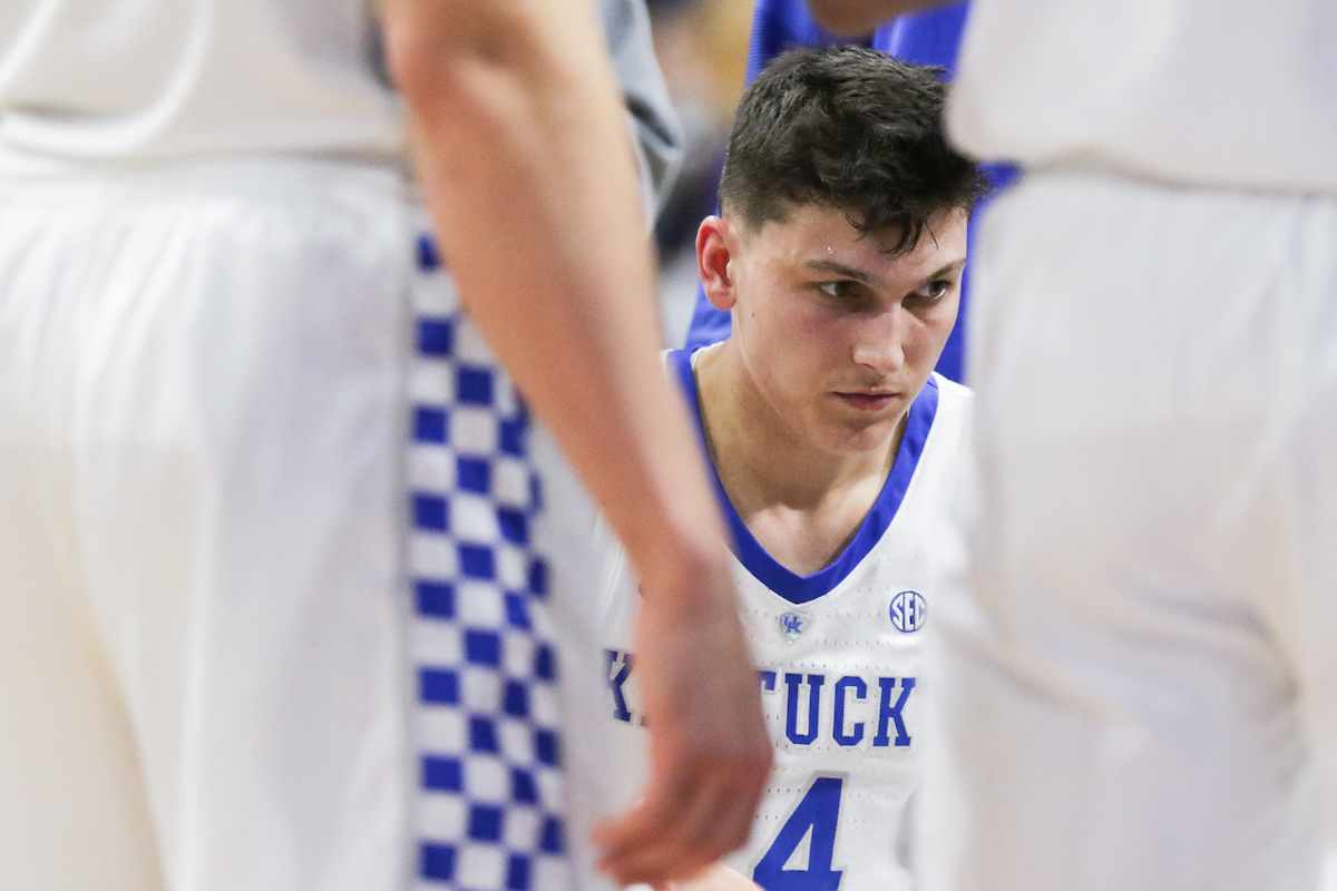Tyler Herro. 

The UK men's basketball team beat Kansas 71-63 at Rupp Arena on Saturday, January 26, 2019.

Photo by Eddie Justice | UK Athletics