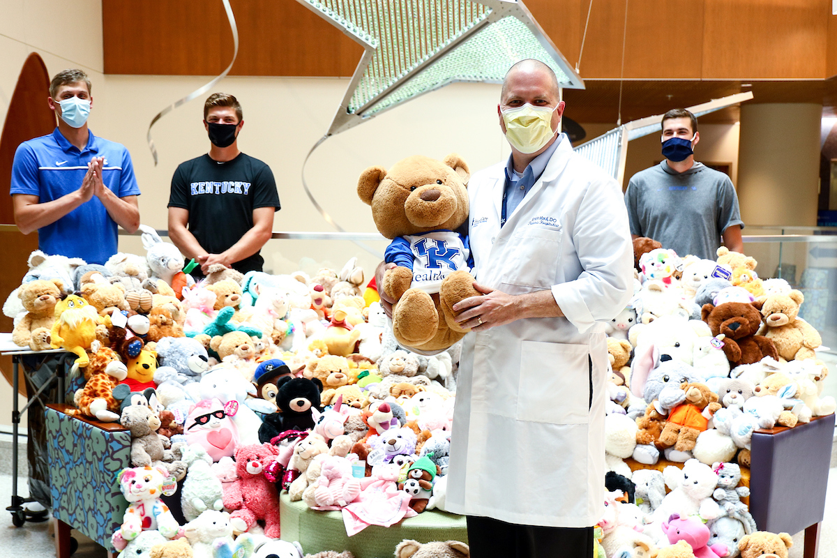 Alex Degen. Mason Hazelwood. Evan Byers.

UK Baseball delivers Bears to the Kentucky Children’s Hospital.

Photo by Eddie Justice | UK Athletics