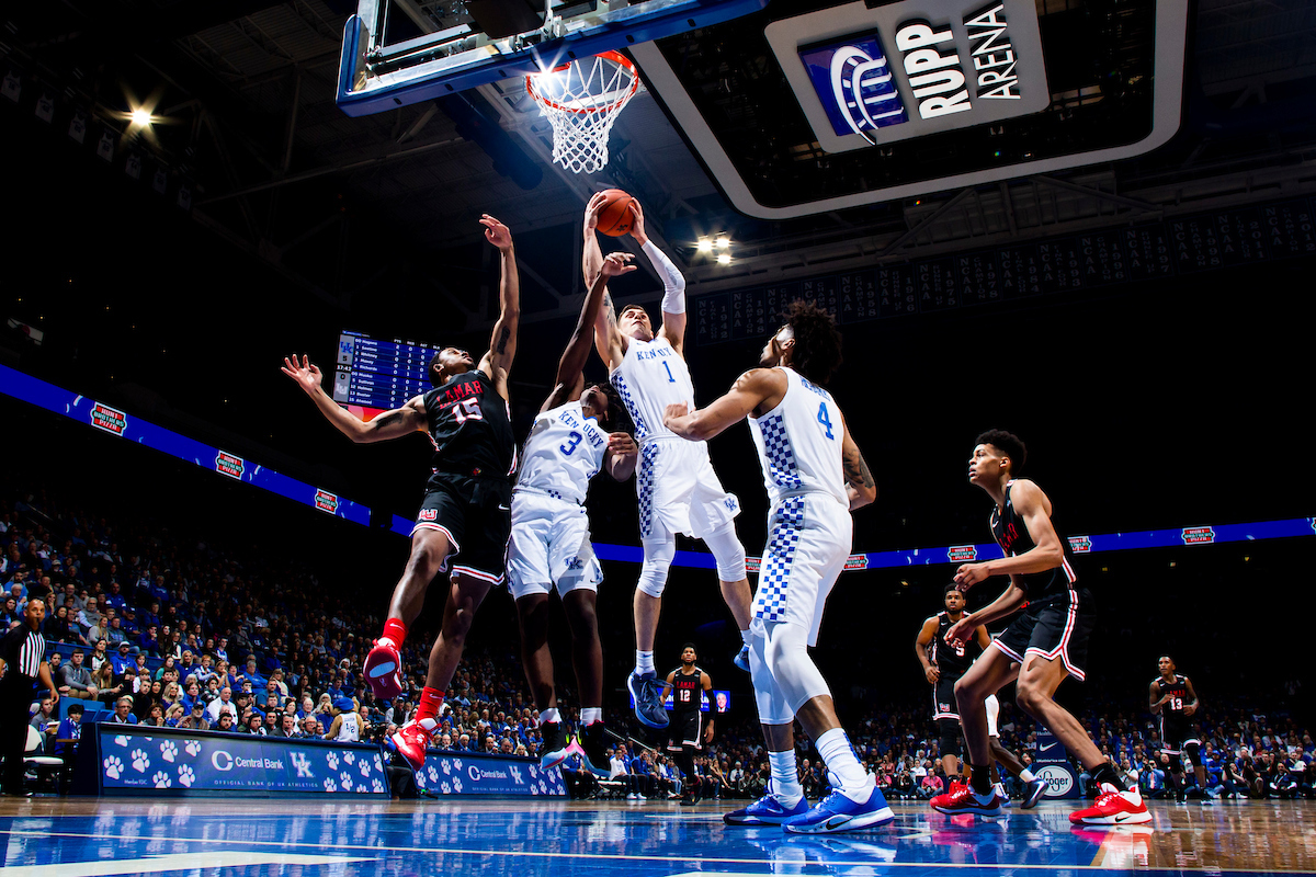 Tyrese Maxey. Nate Sestina. Nick Richards.

Kentucky beat Lamar 81-56.

Photo by Chet White | UK Athletics