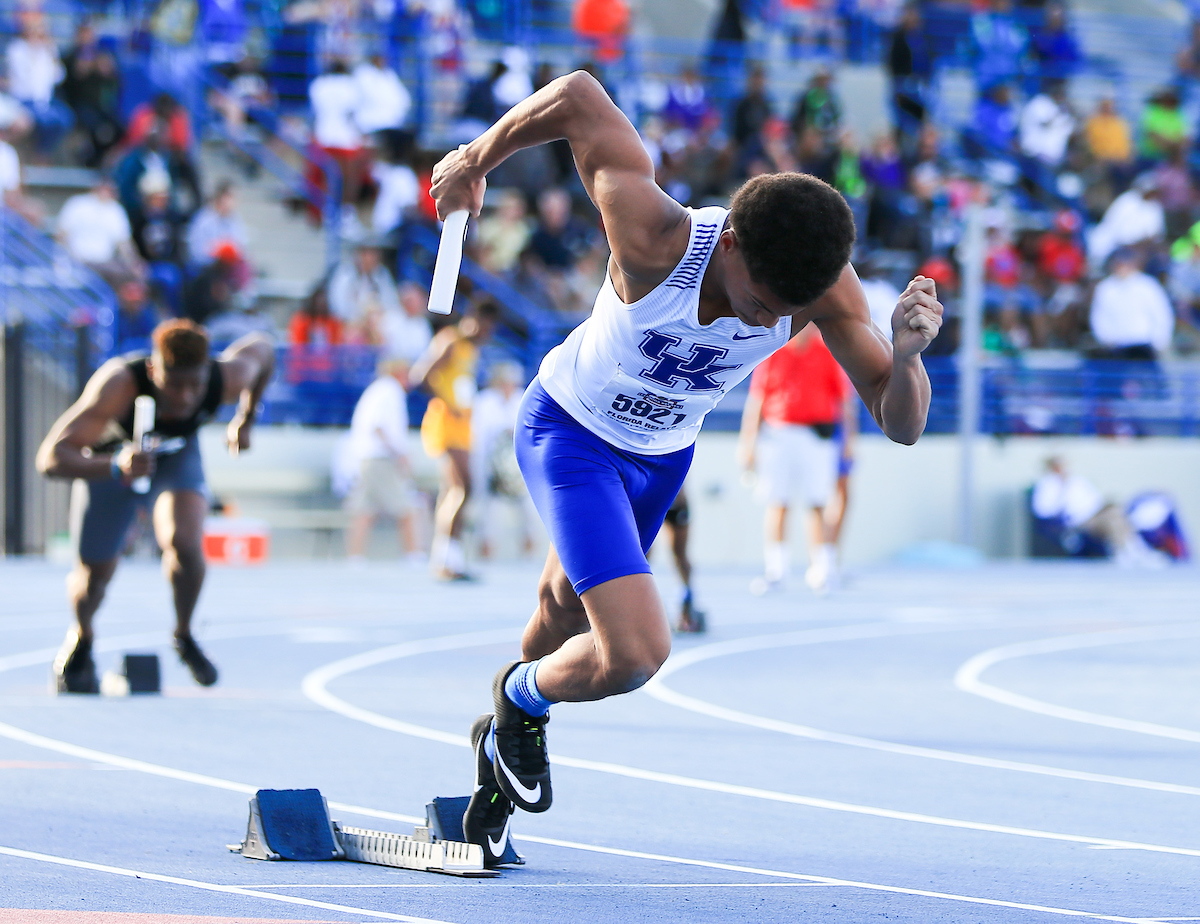 during the Pepsi Florida Relays at James G. Pressly Stadium on Friday, March 29, 2019 in Gainesville, Fla. (Photo by Matt Stamey)