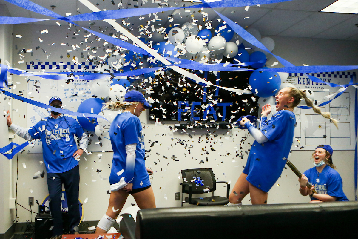 Craig Skinner, Lauren Tharp, All Stumler, and Faith Wise.

Kentucky sweeps Alabama 3-0 and wins SEC Championship.

Photo by Hannah Phillips | UK Athletics