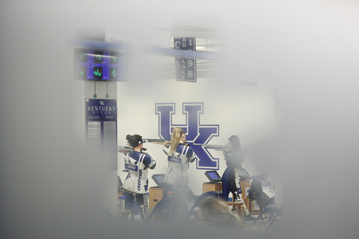 Cathryn Papasodora. Hanna Carr.

UK Rifle hosts Morehead State on Senior Day.

Photo by Quinn Foster | UK Athletics