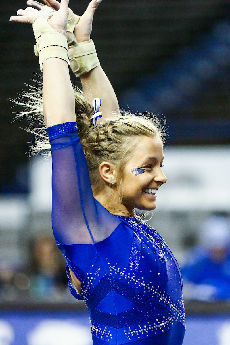 Mollie Korth.

Gymnastics Blue-White Meet.

Photo by Sarah Caputi | UK Athletics