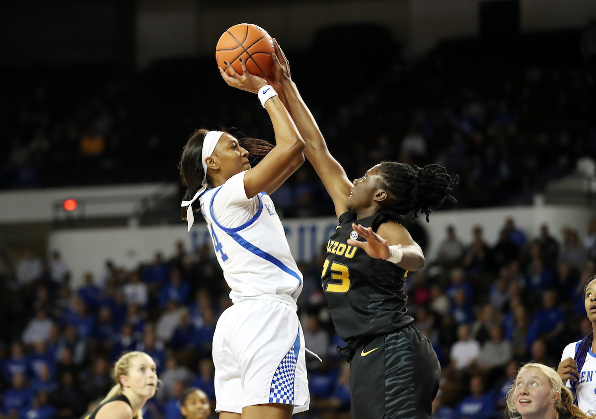 Tatyana Wyatt

The UK Women's Basketball team beats Mizzou. 

Photo by Britney Howard  | UK Athletics