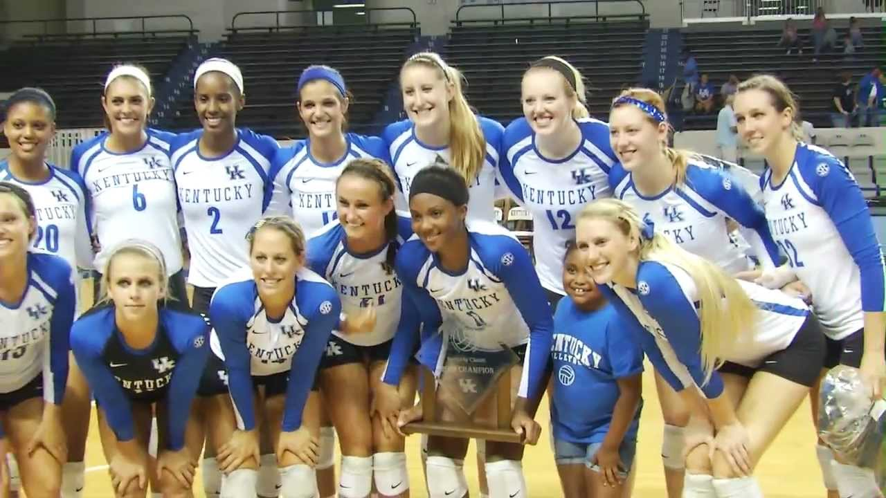 UK Volleyball Celebrates Winning The Kentucky Classic