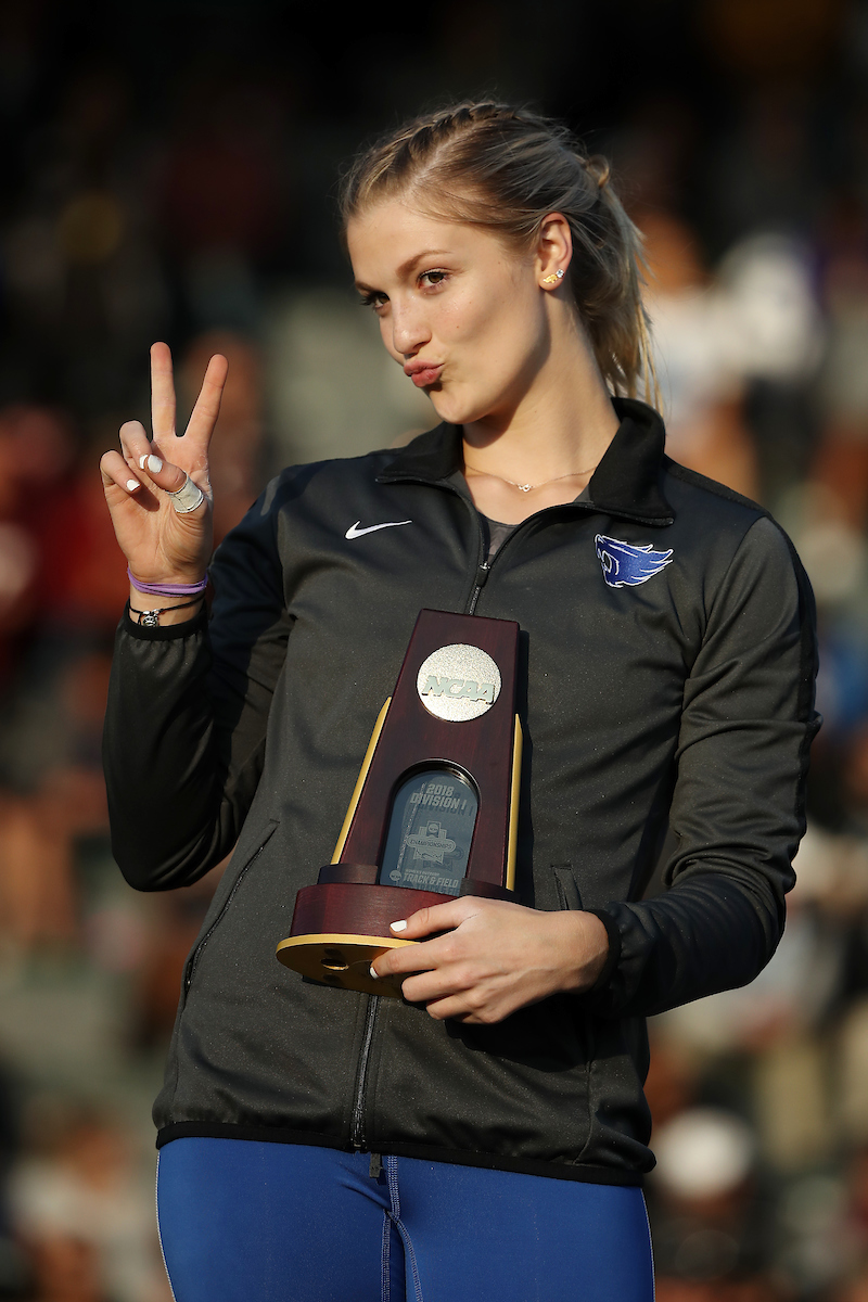 Olivia Gruver.

Day two of the NCAA Track and Field Outdoor National Championships. Eugene, Oregon. Thursday, June 7, 2018.

Photo by Chet White | UK Athletics