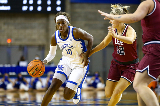 Rhyne Howard. 

Kentucky beat Lee 95-51.

Photo by Abbey Cutrer | UK Athletics