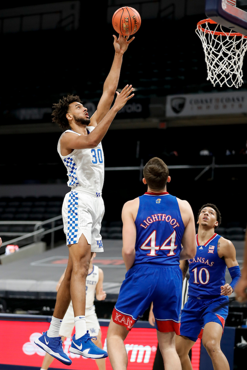 Olivier Sarr.

Kentucky falls to Kansas, 65-62, in the State Farm Champions Classic.

Photo by Chet White | UK Athletics