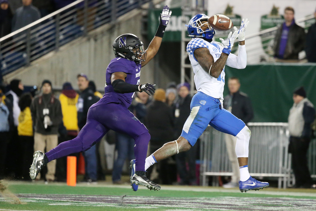 The University of Kentucky football team falls to Northwestern 23-24 in the Music City Bowl on Friday, December 29, 2017, at Nissan Field in Nashville, Tn.

Photo by Chet White | UK Athletics