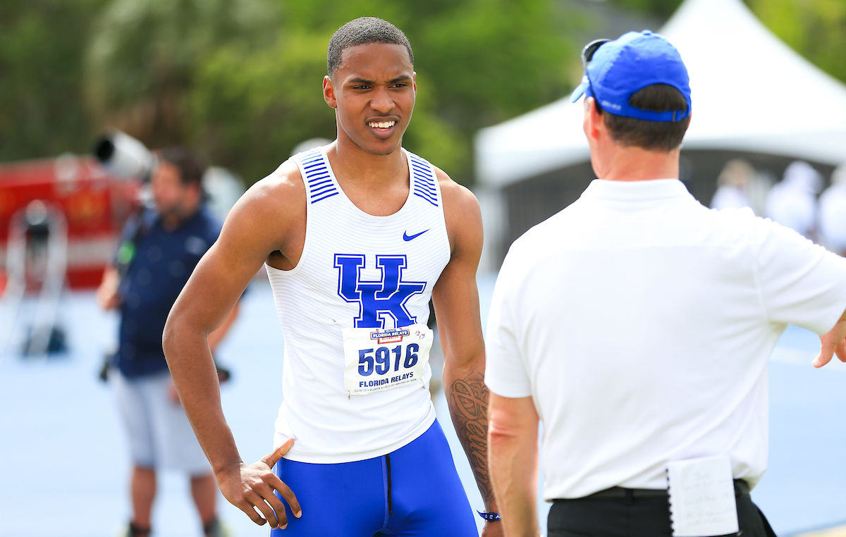 during the Pepsi Florida Relays at James G. Pressly Stadium on Friday, March 29, 2019 in Gainesville, Fla. (Photo by Matt Stamey)