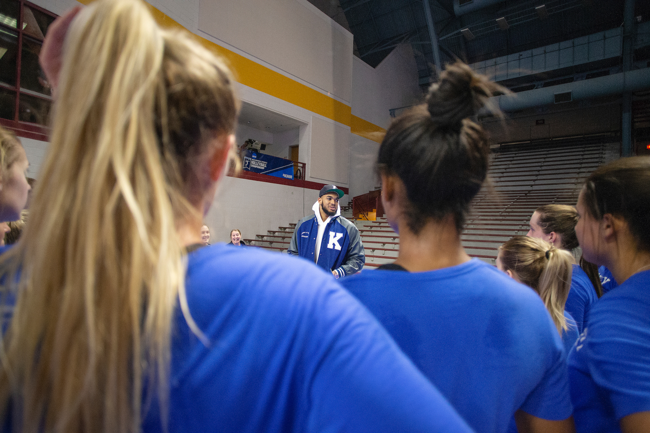 Karl Anthony Towns. 

NCAA volleyball Sweet 16.

Photo by Chet White | UK Athletics