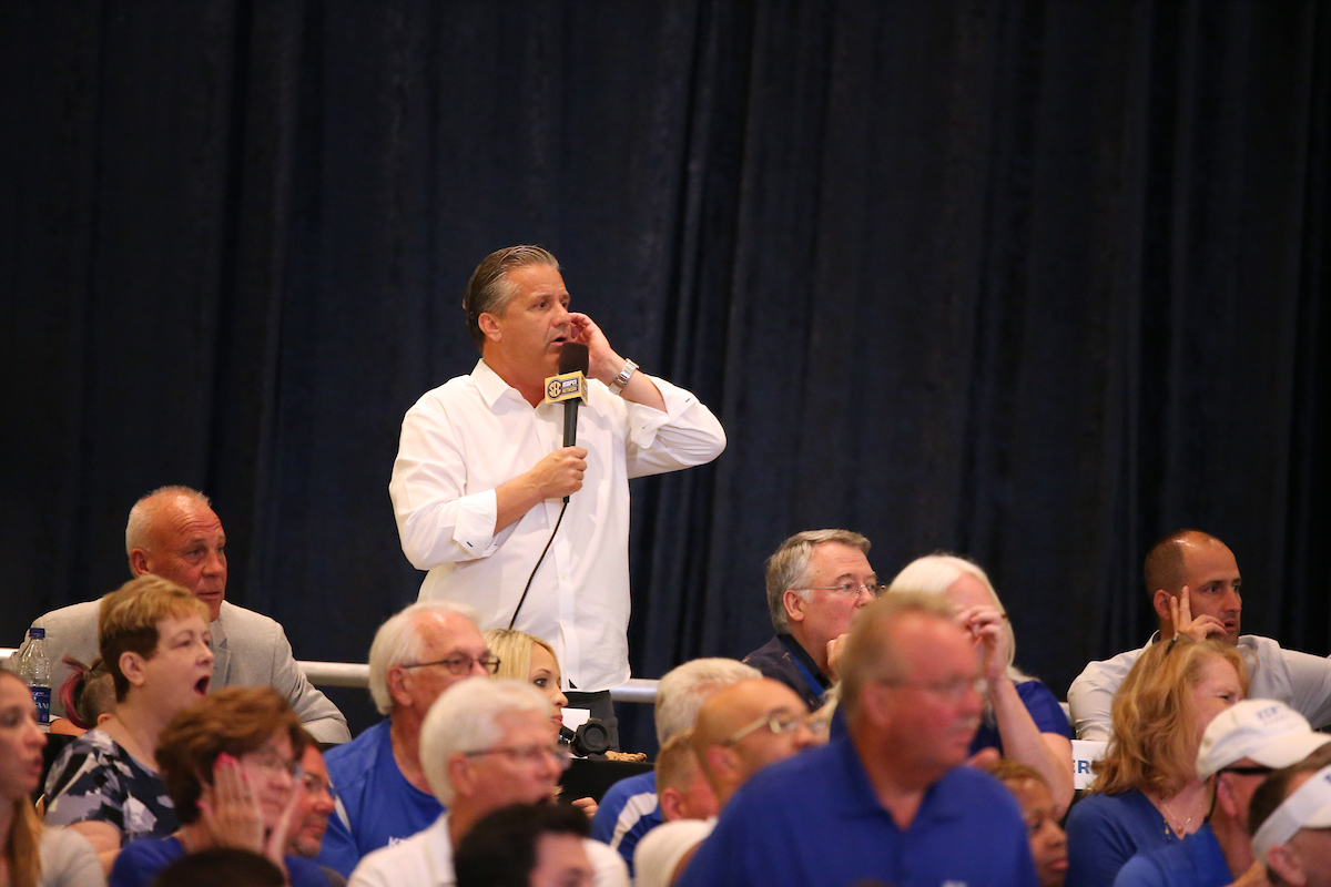 John Calipari.

The University of Kentucky men's basketball team beat Serbia's Mega Bemax 100-64 at the Atlantis Imperial Arena in Paradise Island, Bahamas, on Saturday, August11, 2018.

Photo by Chet White | UK Athletics
