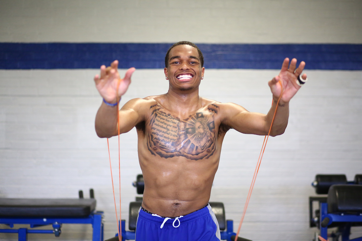 PJ Washington.

Big Blue Caravan. Somerset, Ky. Somerset Kroger. June 21, 2018.

Photo by Chet White | UK Athletics