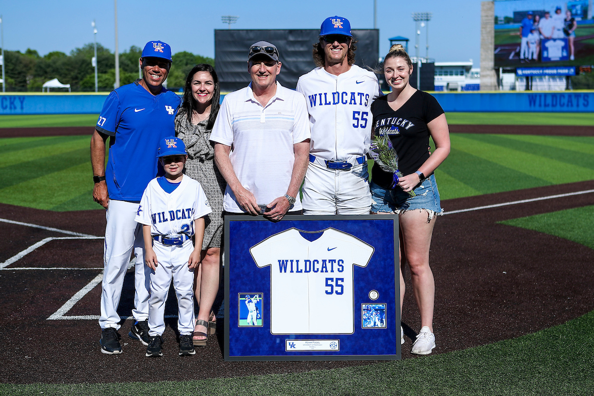 Coach Nick Mingione. Adam Fogel.

2022 Kentucky Baseball Senior Day.

Photo by Sarah Caputi | UK Athletics