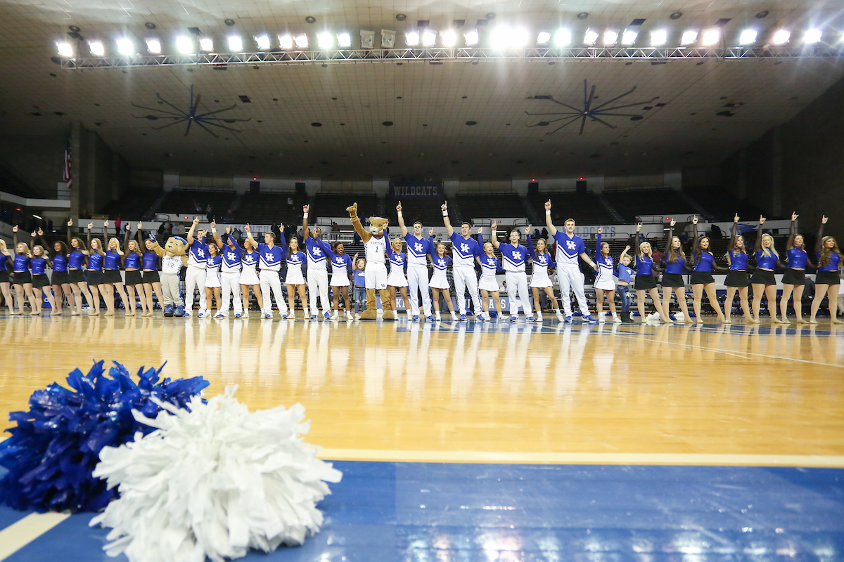 Cheerleaders. Dance Team. 

The UK women's basketball team falls to South Carolina.

Photo by Eddie Justice | UK Athletics