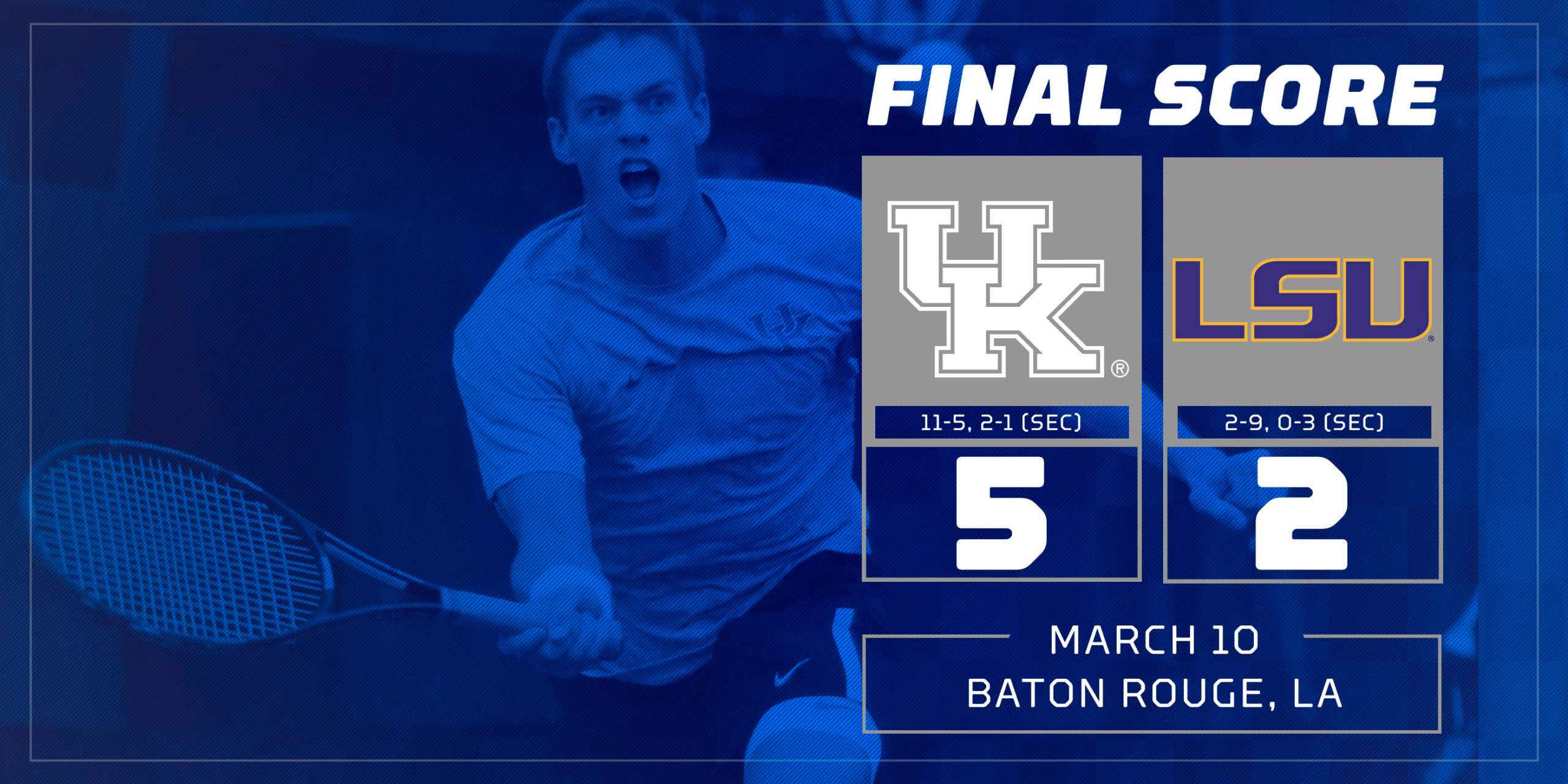 Kentucky Men’s Tennis Takes Down LSU, 5-2