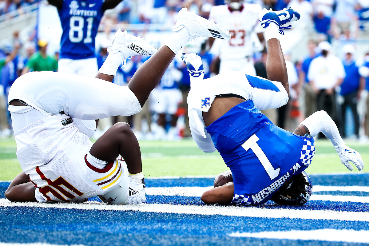 Wan'Dale Robinson.

UK beat ULM 45-10.

Photo by Eddie Justice | UK Athletics