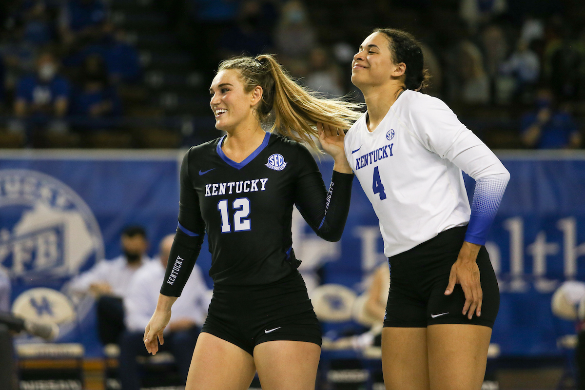 Gabby Curry and Avery Skinner.

Kentucky sweeps Alabama 3-0 and wins SEC Championship.

Photo by Hannah Phillips | UK Athletics