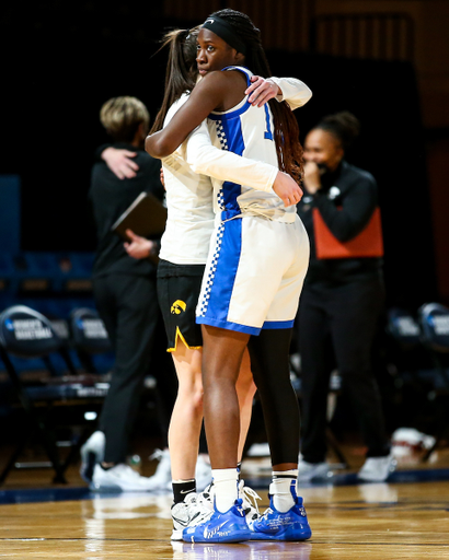 Rhyne Howard. Caitlyn Clark. Hug. 

Kentucky loses to Iowa State 86-72 during the Second round of the 2021 NCAA Tournament. 

Photo by Eddie Justice | UK Athletics