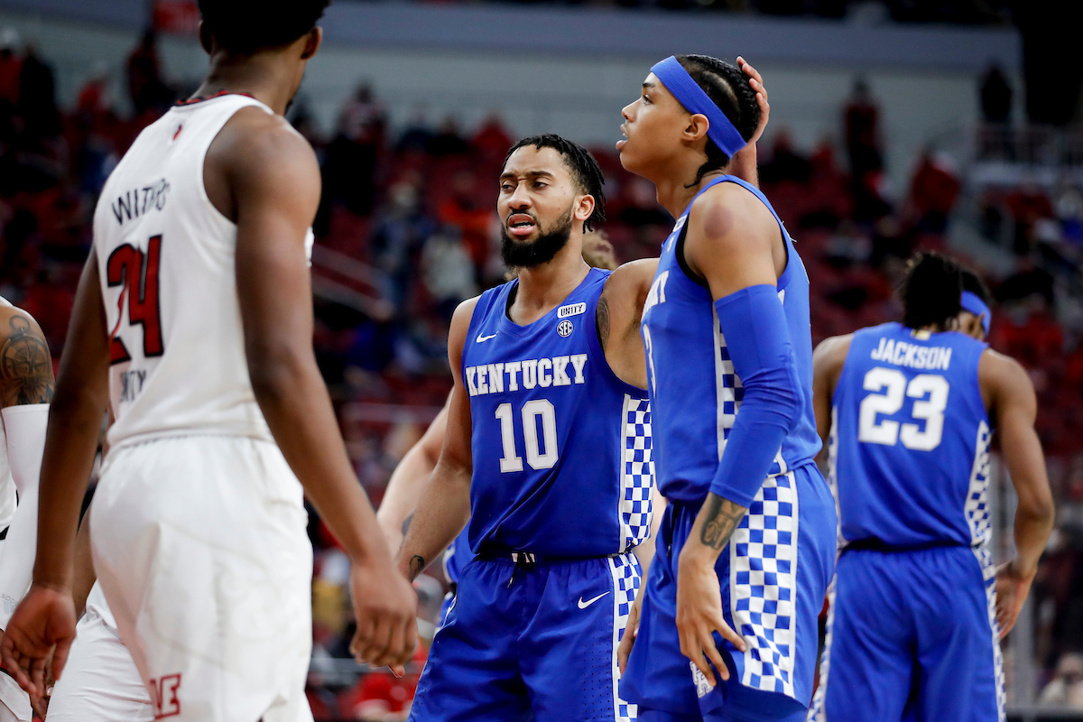 Davion Mintz. Brandon Boston Jr.

Kentucky loses to Louisville 62-59.

Photo by Chet White | UK Athletics