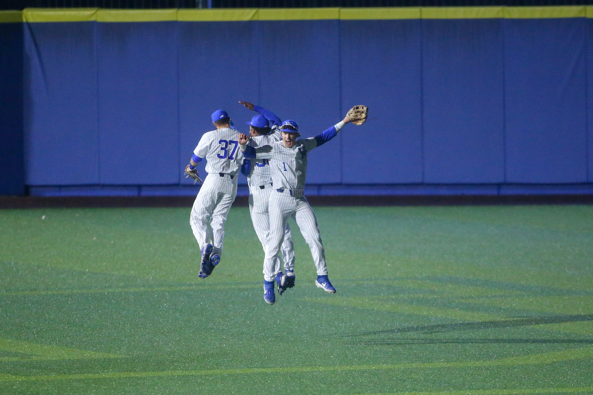 Cam Hill, Jaren Shelby, and John Rhodes.

Kentucky beats Florida 7 - 5.

Photo by Sarah Caputi | UK Athletics