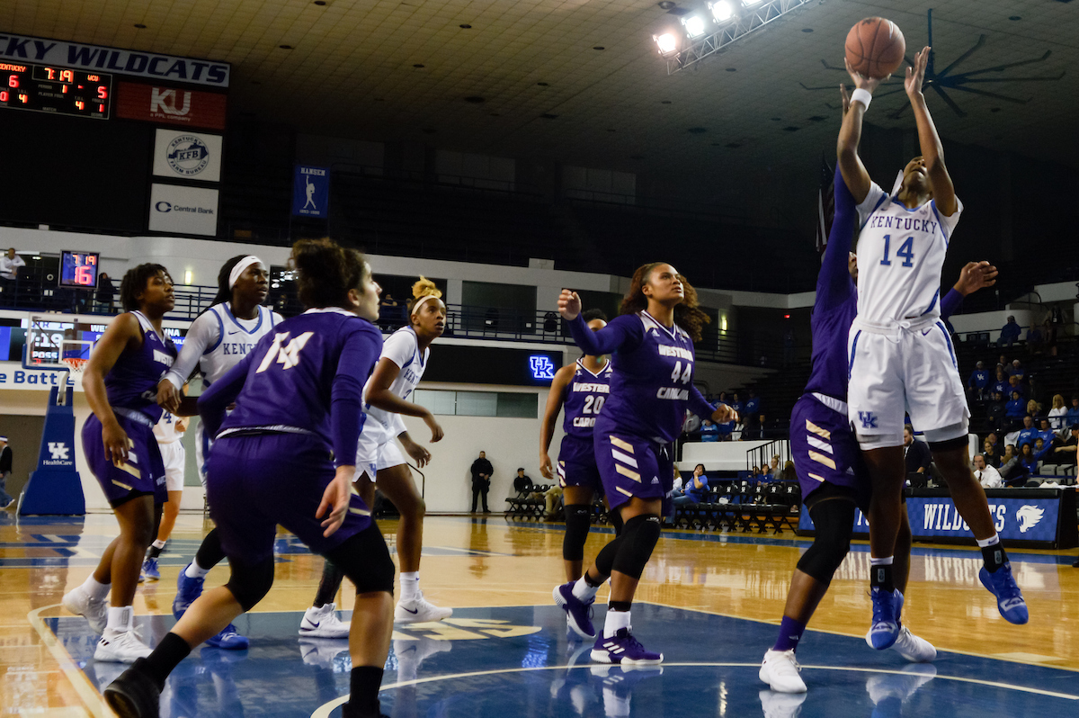 Tatyana Wyatt. 

Women's Basketball Beat WCU 99 - 39 on Tuesday, December 18th, in Lexington's Memorial Coliseum 

Photo by Eddie Justice | UK Athletics
