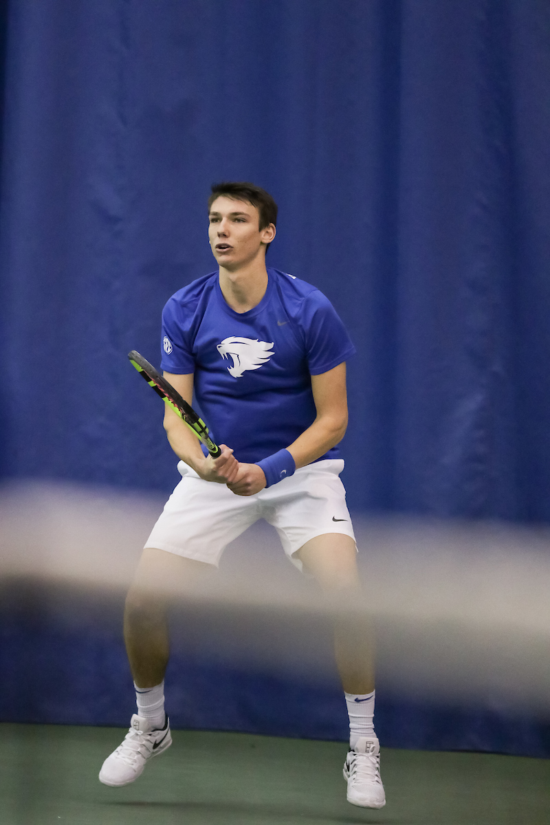 Cesar Bourgois. 

Kentucky men's tennis hosts Notre Dame.

Photo by Eddie Justice | UK Athletics