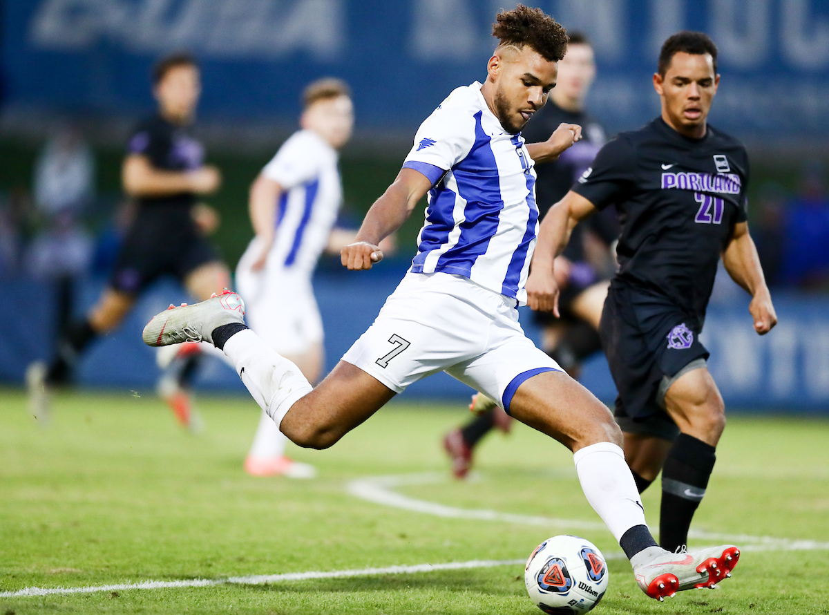 JJ WILLIAMS.

Men's soccer beats Portland, 4-0.


Photo by Elliott Hess | UK Athletics