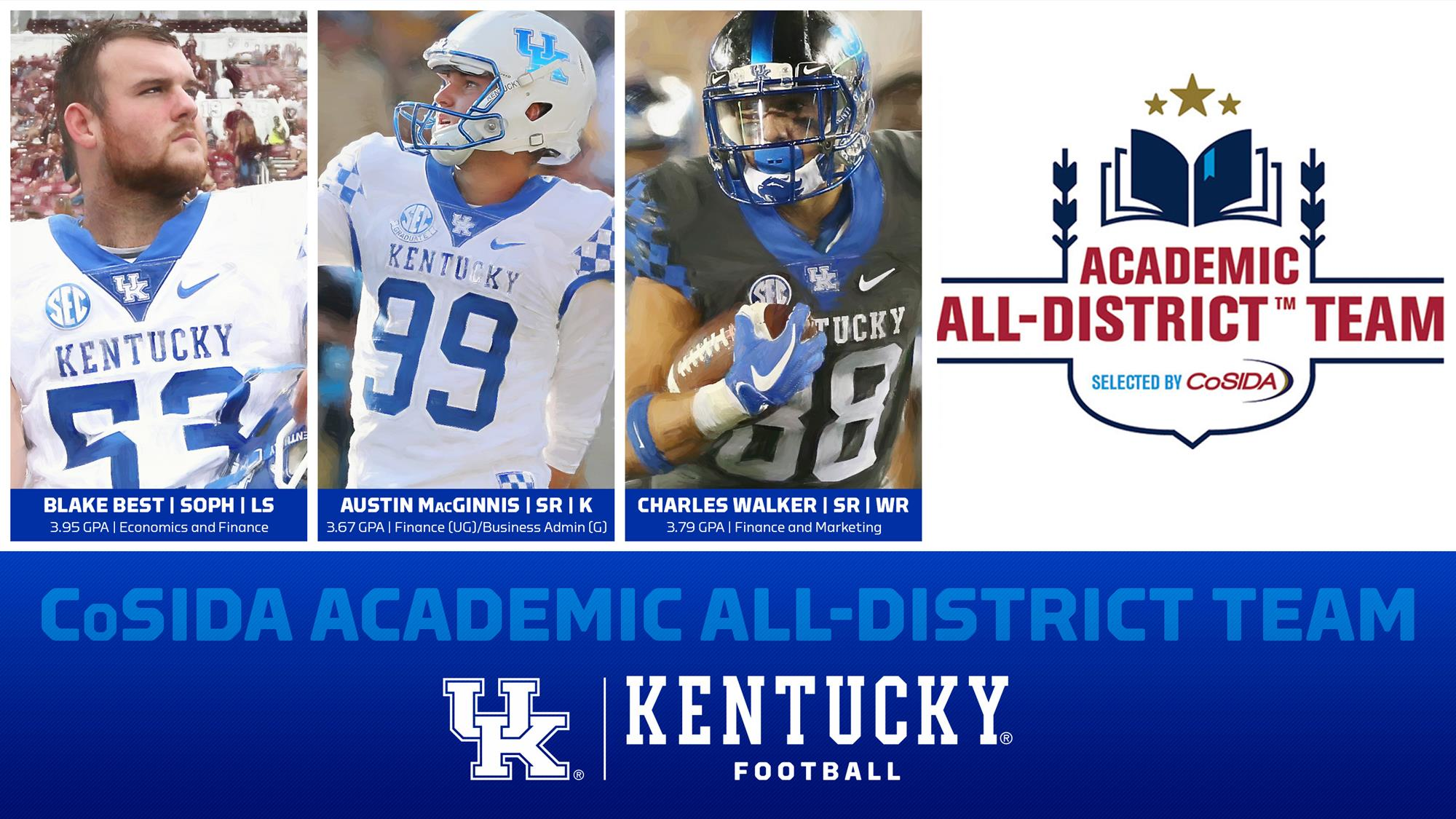 Three Named to CoSIDA Academic All-District Team