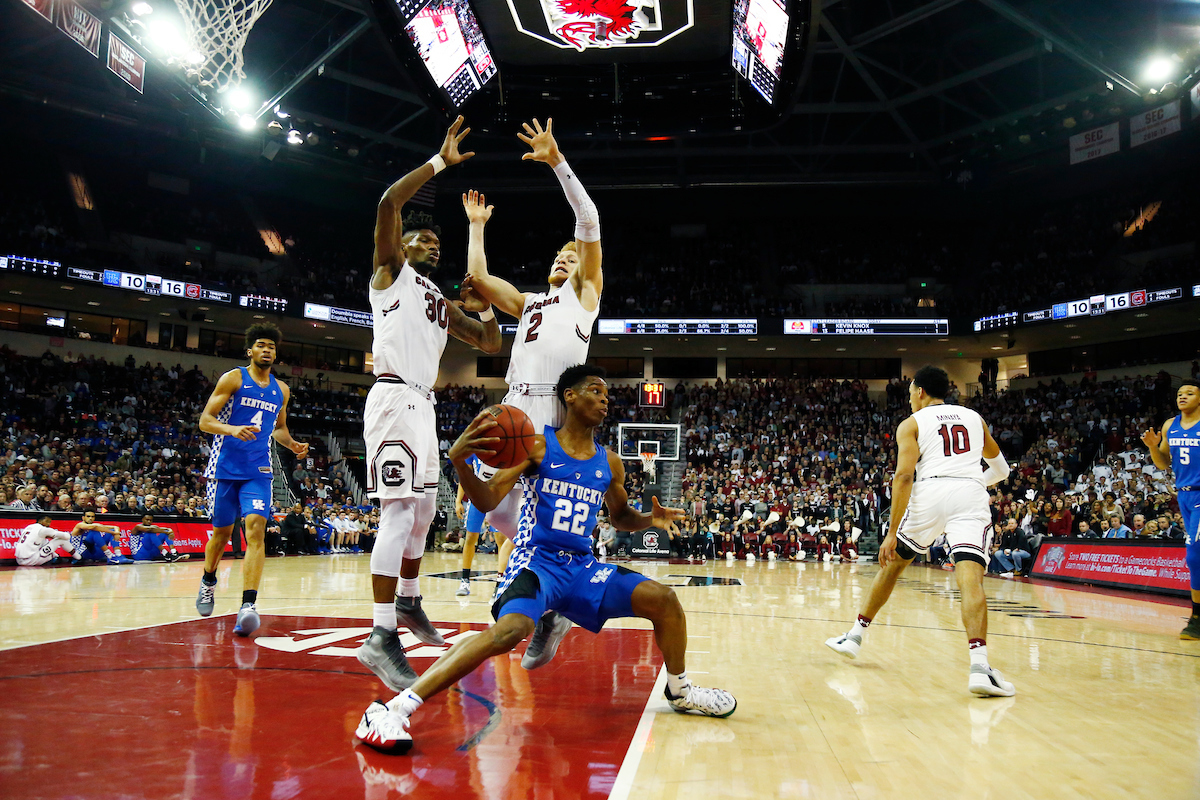 Shai Gilgeous-Alexander.

The University of Kentucky men?s basketball falls to South Carolina 76-68 on Wednesday, 
January 16th, 2018, at Colonial Life Arena in Columbia, SC.

Photo by Quinn Foster I UK Athletics