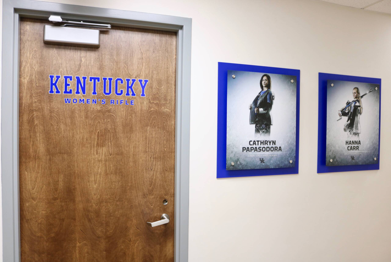The UK Rifle team toured the new Wendell & Vickie Bell team room on Monday.