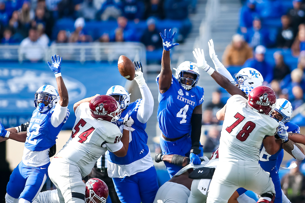 Josh Paschal. 

Kentucky beat New Mexico State 56-16.

Photo by Eddie Justice | UK Athletics