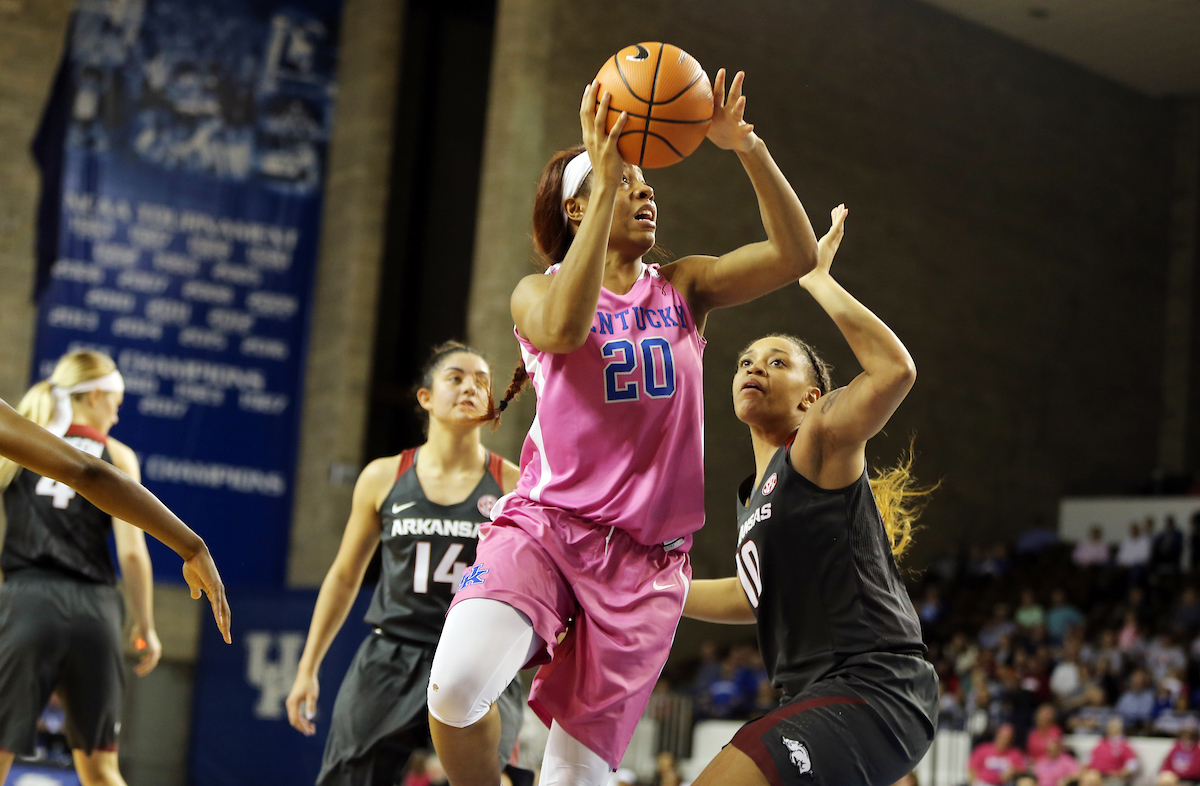 Dorie Harrison

The University of Kentucky women's basketball beat Arkansas on Thursday, February 15, 2018 at Memorial Coliseum.

Photo by Britney Howard | UK Athletics