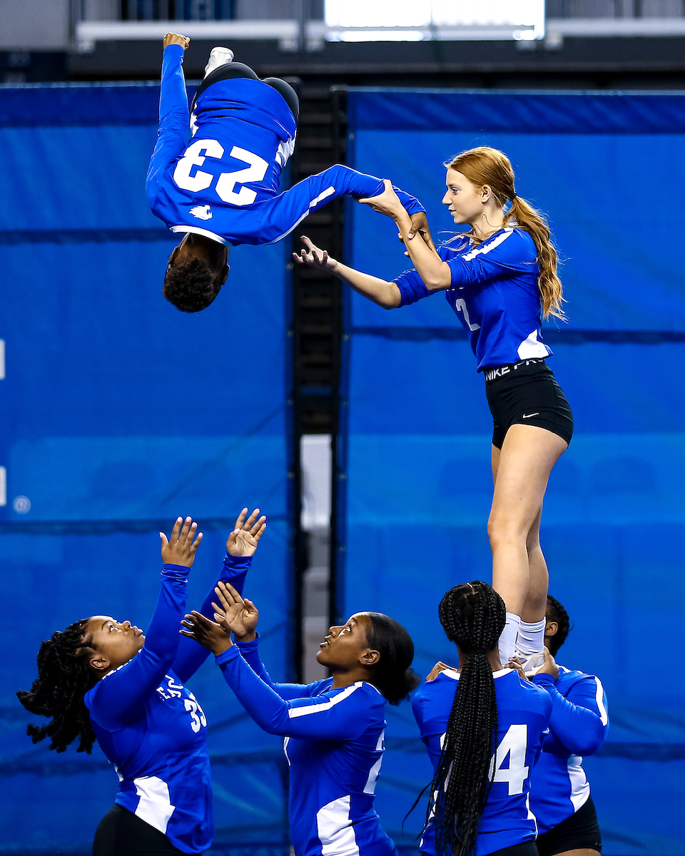 Baylee Klees. Mahogany Mobley.

Kentucky Stunt sweeps Ashland in a doubleheader.

Photo by Eddie Justice | UK Athletics