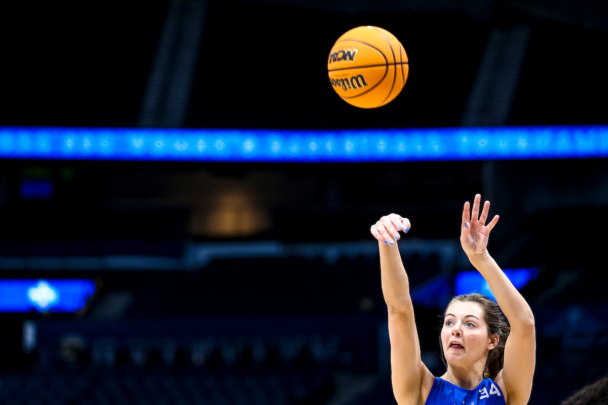 Emma King.

Kentucky shootaround day one for the SEC Tournament.

Photo by Eddie Justice | UK Athletics