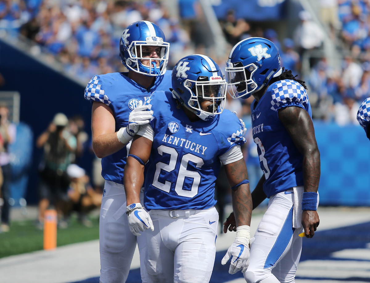 Benny Snell, Terry Wilson, CJ Conrad

UK football beats Murray State 48-10.

Photo by Britney Howard | UK Athletics