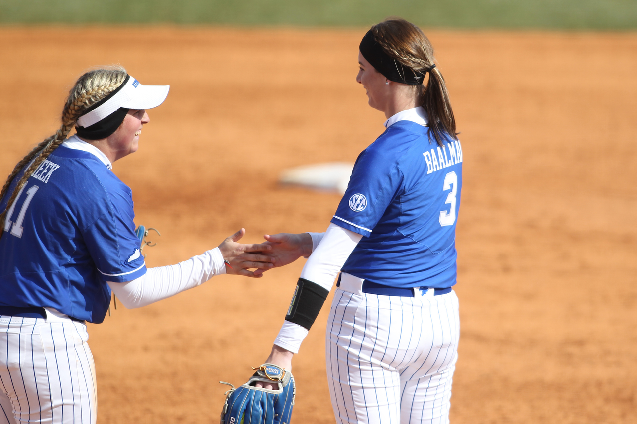 Grace Baalman. Abbey Cheek.

The University of Kentucky softball team beat Indiana on Wednesday, March 14th, 2018, at John Cropp Stadium in Lexington, Ky.

Photo by Quinn Foster I UK Athletics