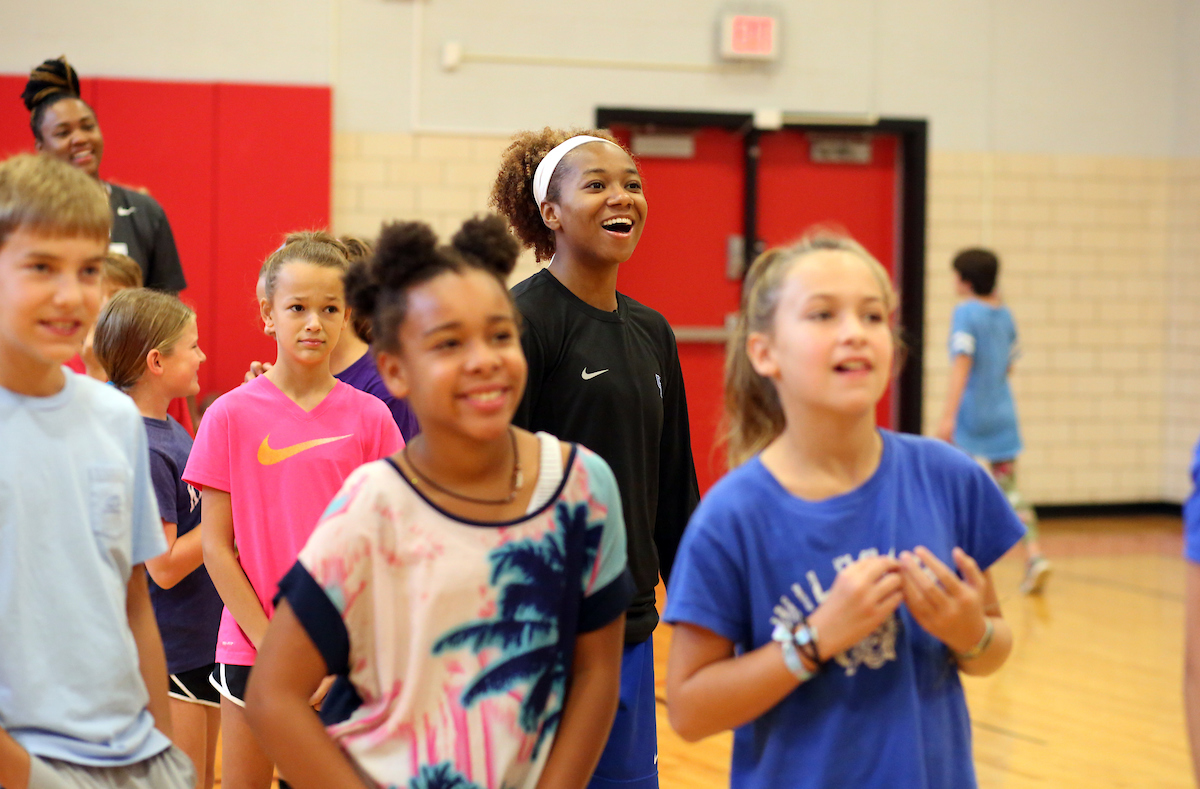 Women's Basketball does Community service at Cassidy elementary. 

Photo by Britney Howard | UK Athletics
