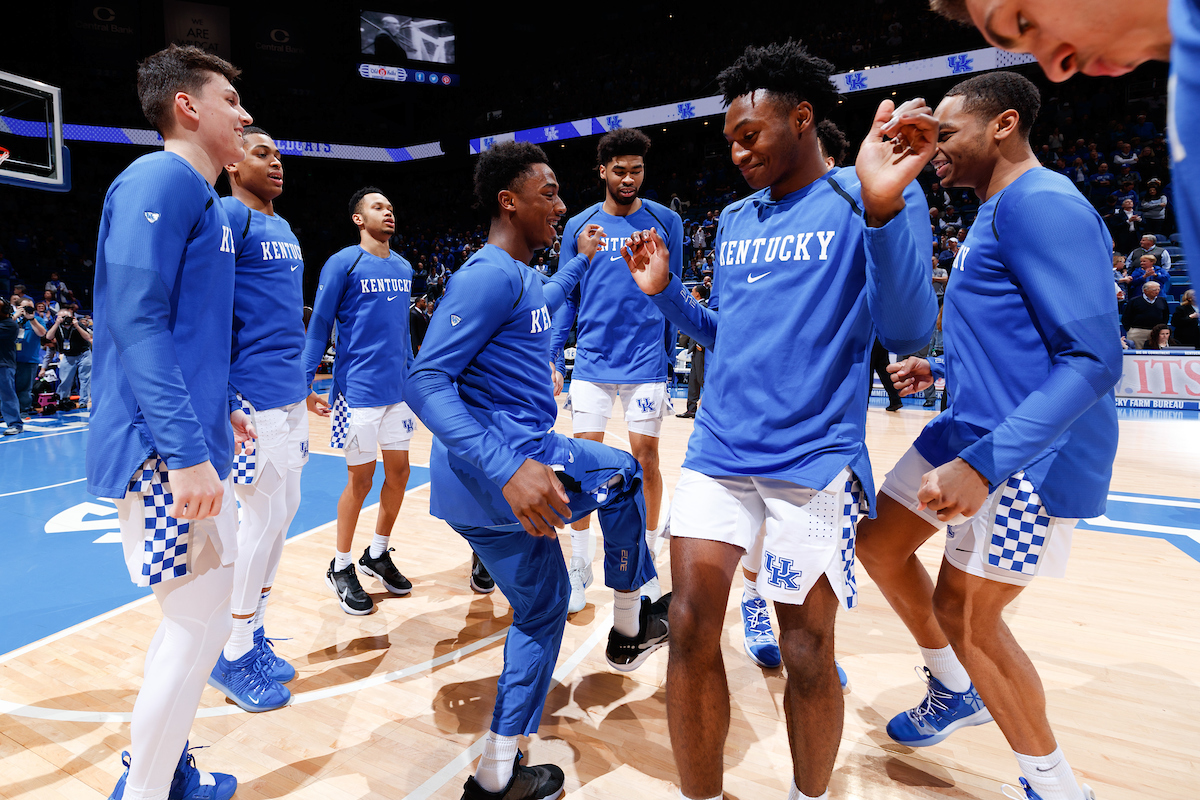 Introductions.

The University of Kentucky men's basketball team beats South Carolina 76-48.

Photo by Elliott Hess | UK Athletics