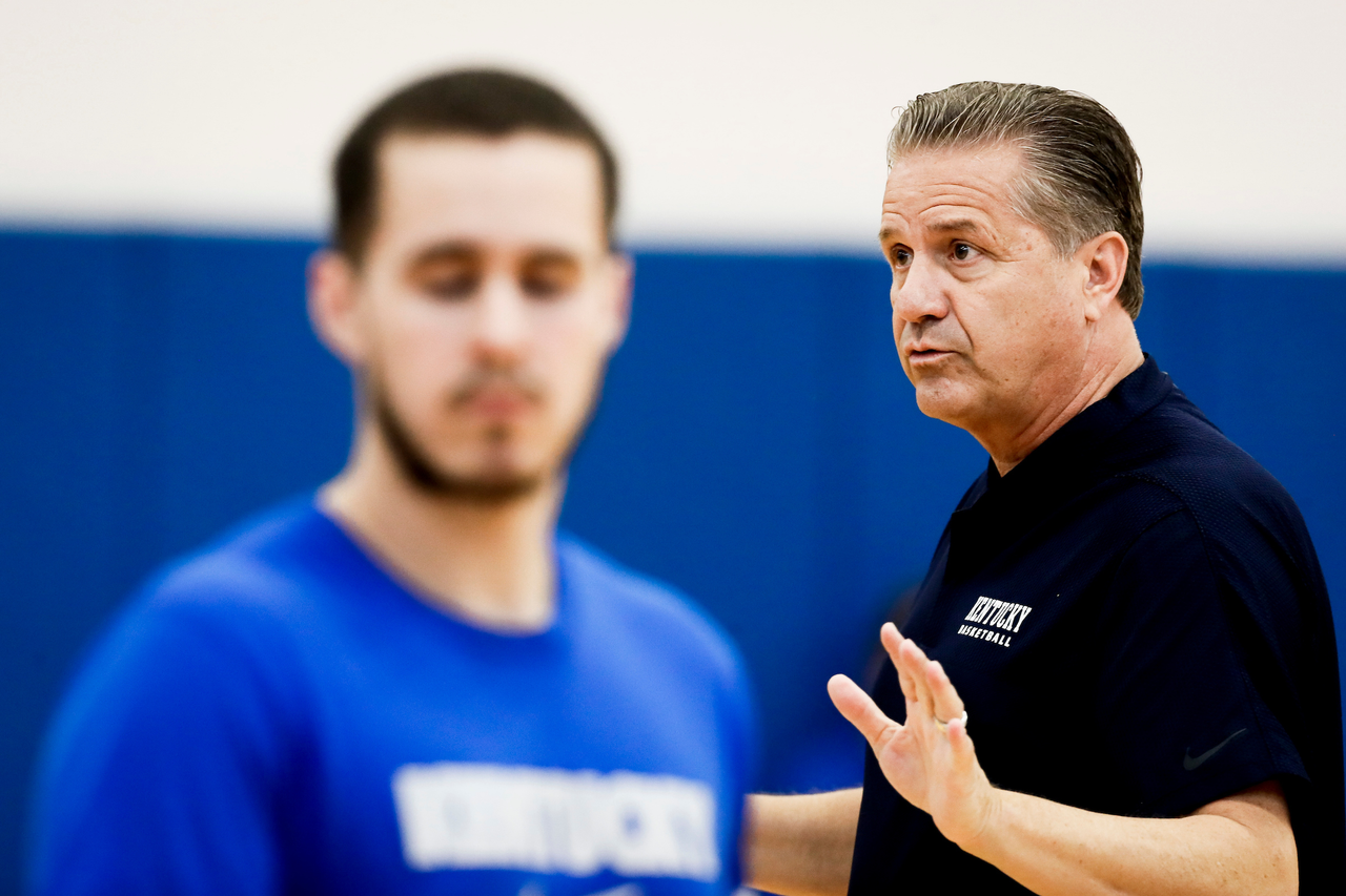 John Calipari. Brad Calipari.

First practice of the season.

Photos by Chet White | UK Athletics